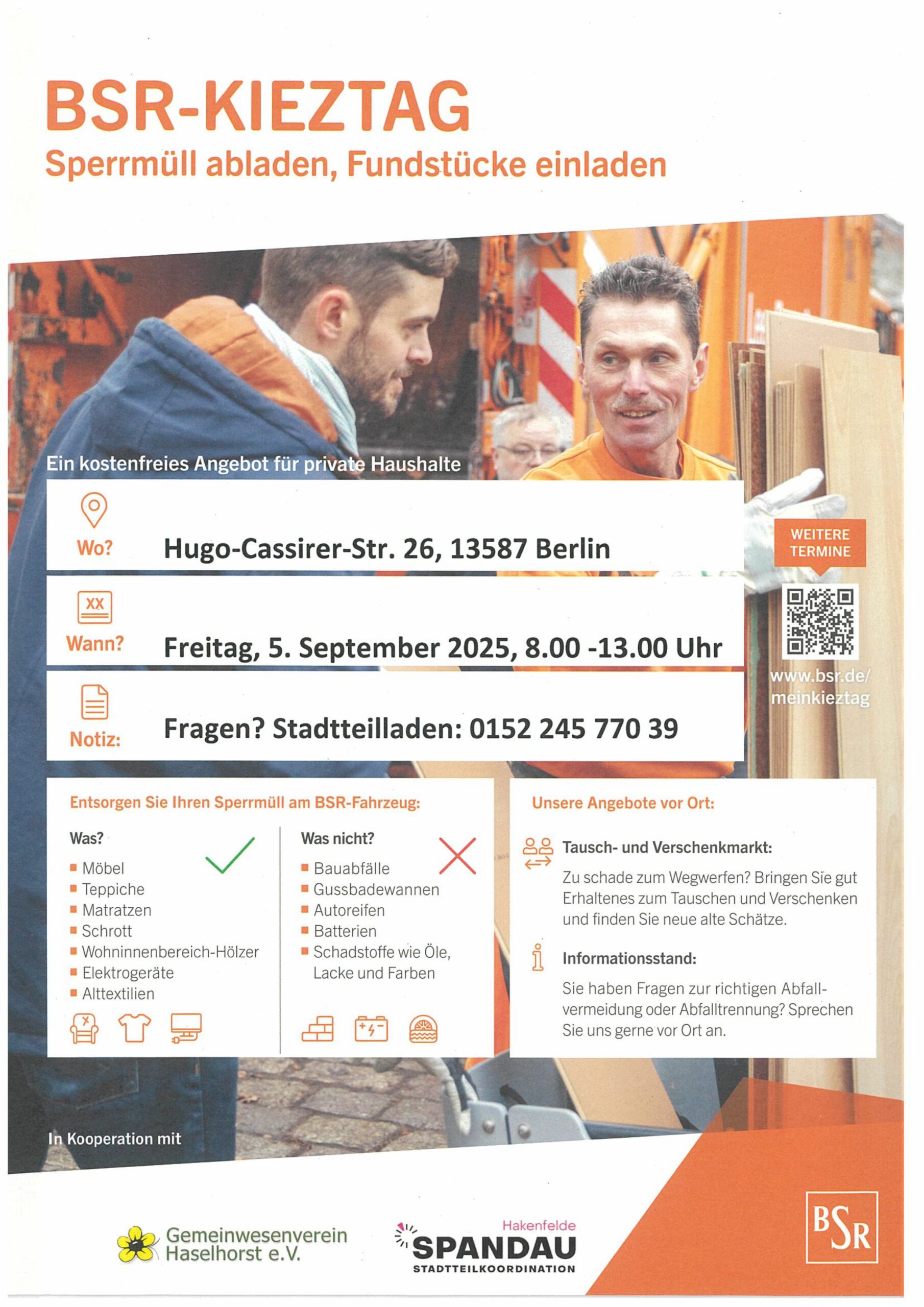 You are currently viewing  BSR Kieztag in Hakenfelde (Stadtteilladen)