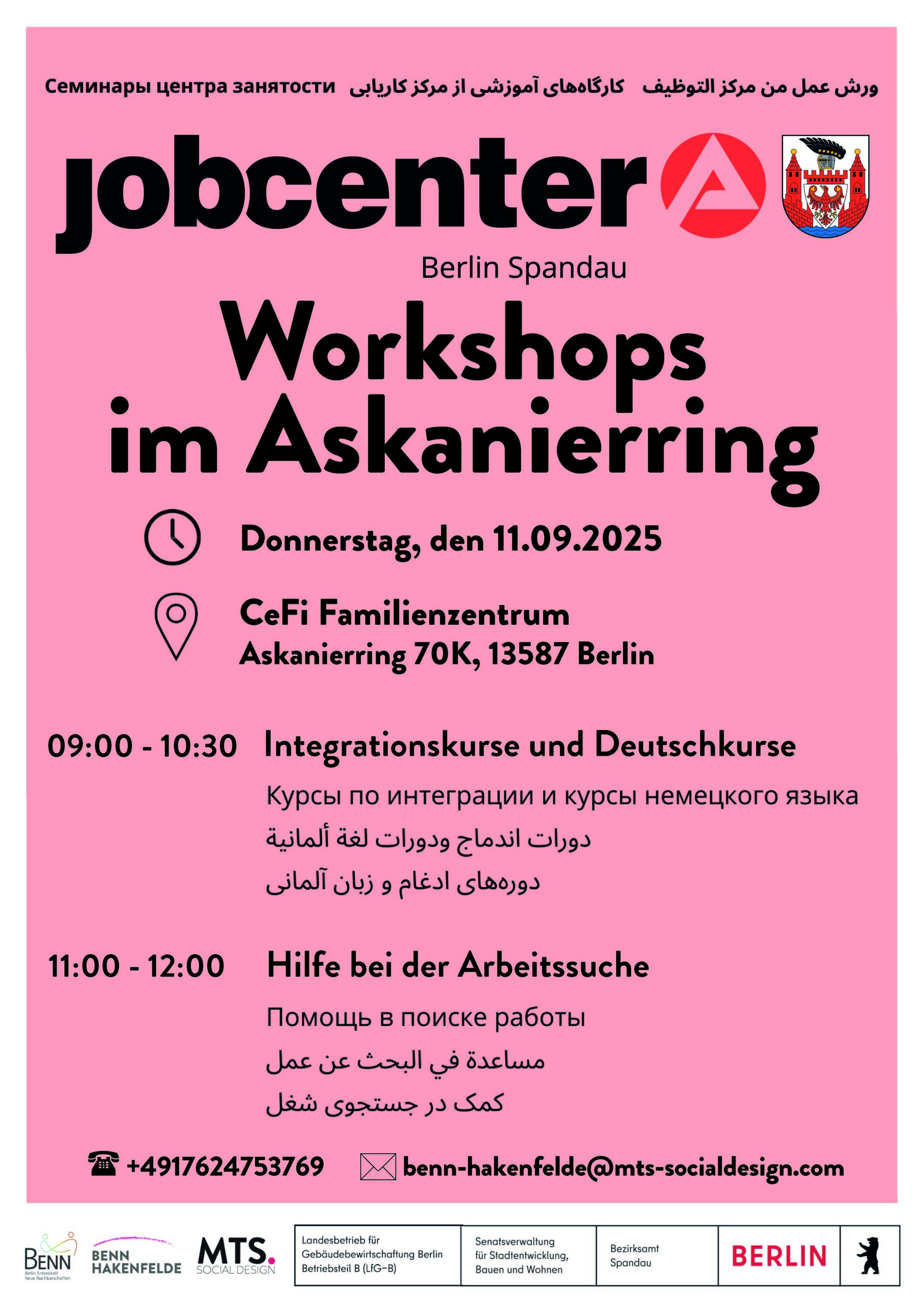 You are currently viewing  Jobcenter Workshops im Askanierring