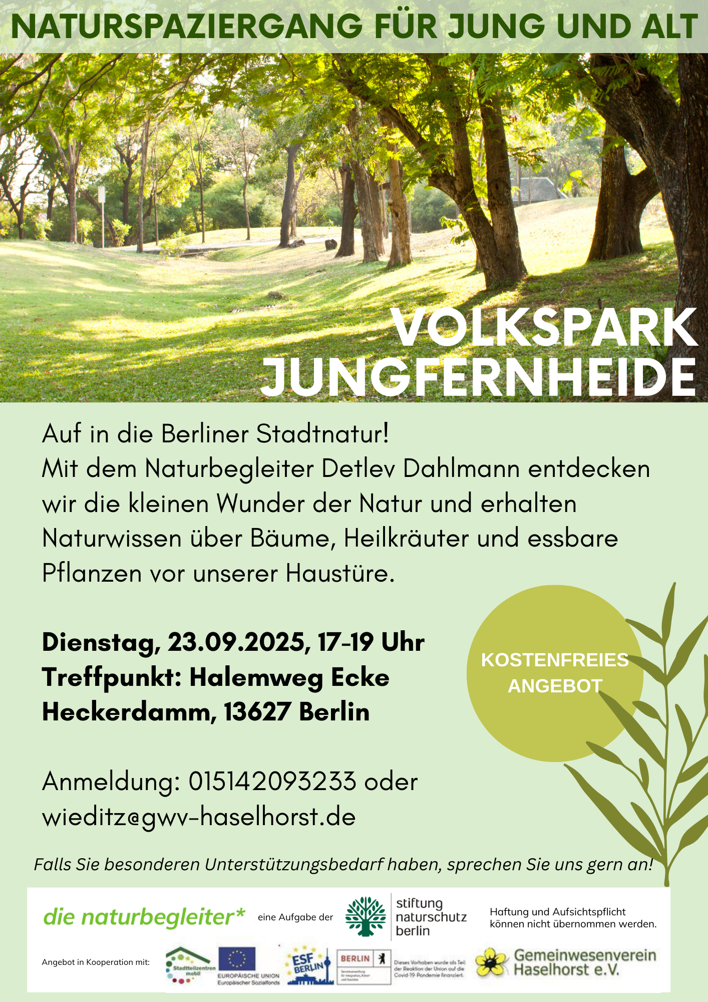 You are currently viewing  Naturspaziergang Volkspark Jungfernheide