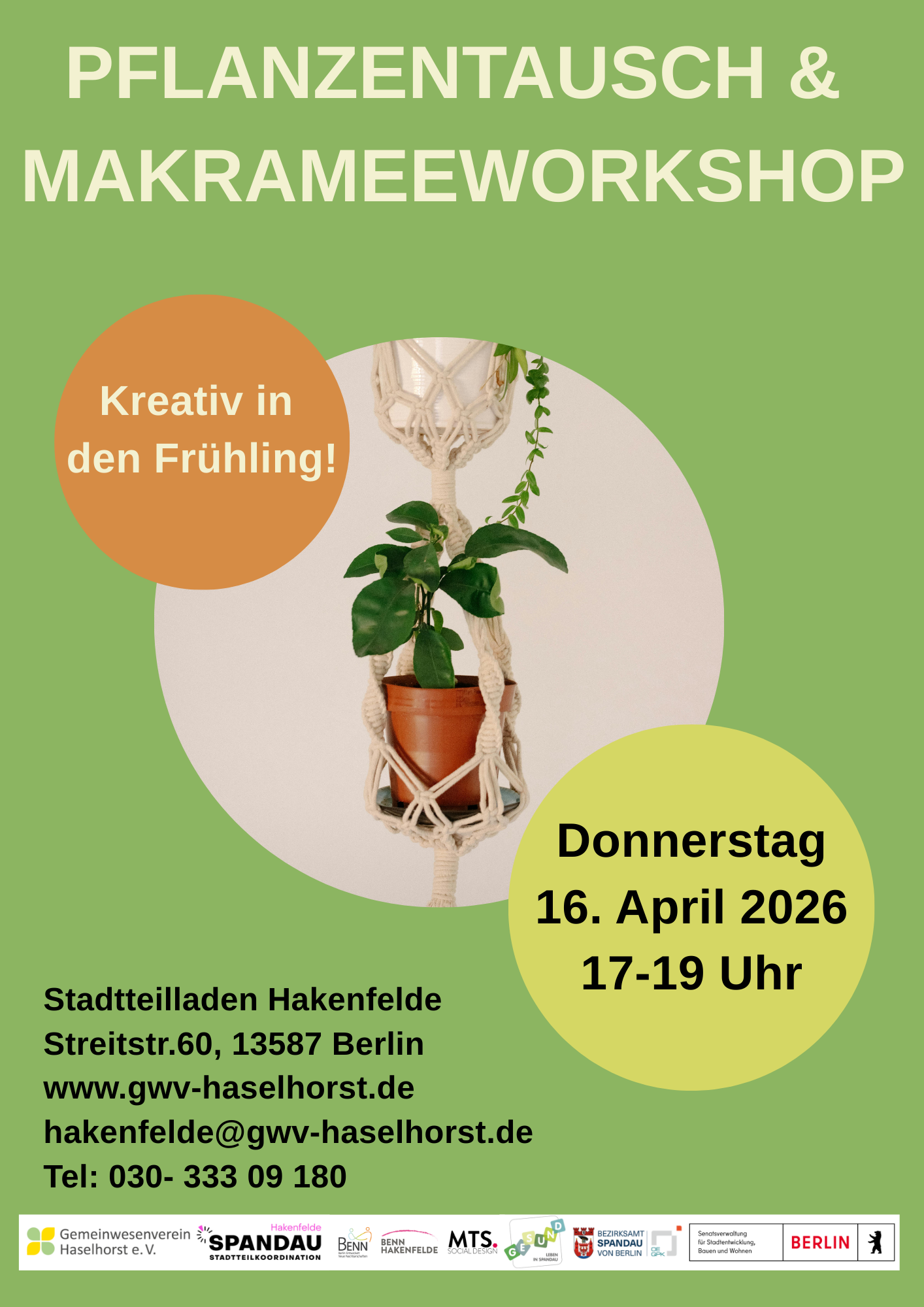 You are currently viewing  Makramee-Workshop mit Pflanzen-Tausch aus dem Frühlingsprogramm Hakenfelde 2026