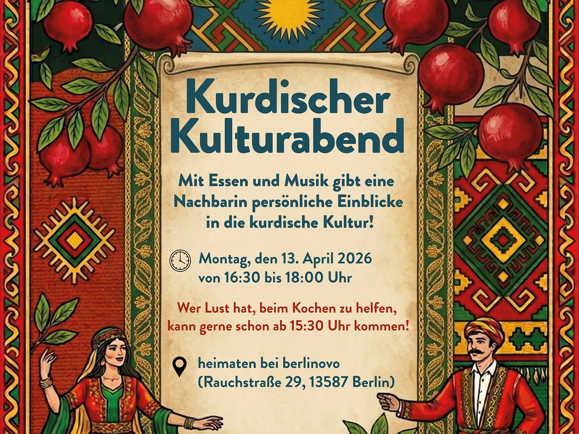 You are currently viewing Kurdischer Kulturabend mit heimaten bei Berlinovo