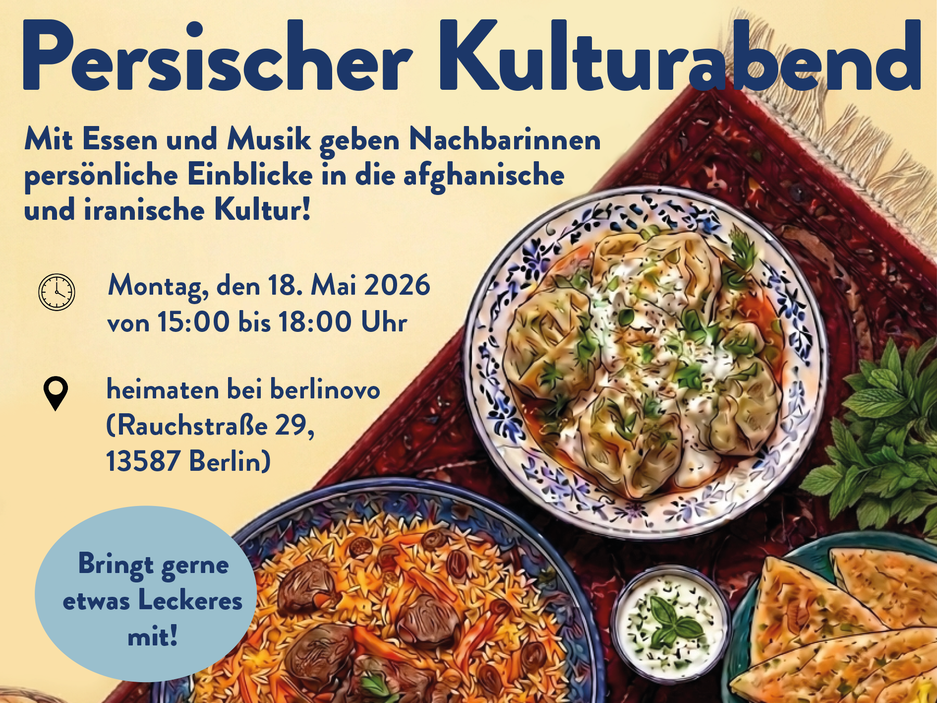 You are currently viewing Persischer Kulturabend mit heimaten bei Berlinovo